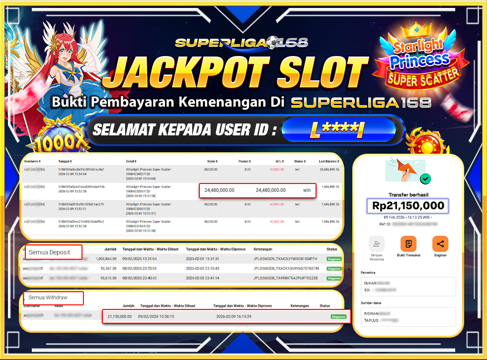 SUPERLIGA168 STARLIGHT OF PRINCESS SUPER SCATTER Rp.21,150,000LUNASSS